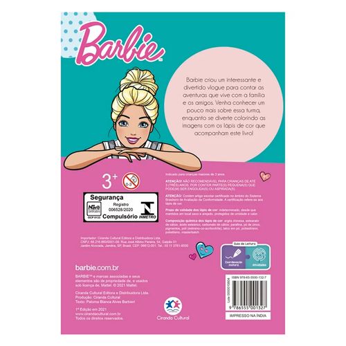 Livro Bloquinho P/ Colorir Barbie 22x15cm em Papel Magic Kids
