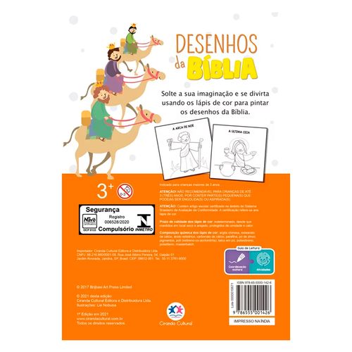 Livro Bloquinho P/ Colorir Desenhos da Bíblia 22x15cm em Papel Magic Kids