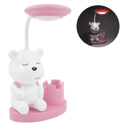 Luminária de Mesa Infantil Urso 23x12x7cm em Plástico Interponte