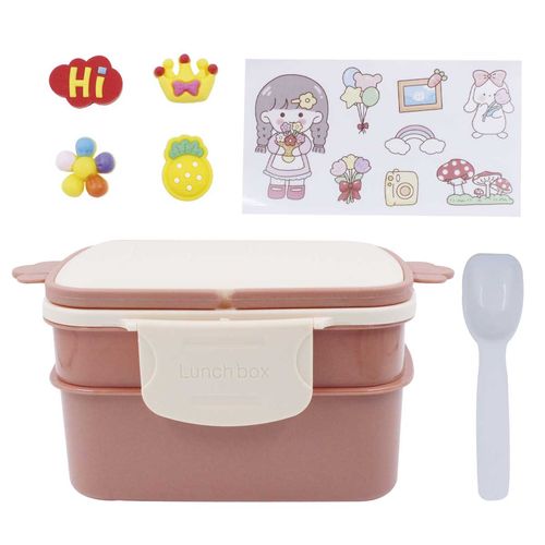 Kit Marmita Dupla C/ Colher 11x22,5cm em Plástico Interponte