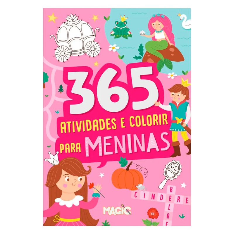 Livro 365 Atividades Meninas P/ Colorir Magic Kids