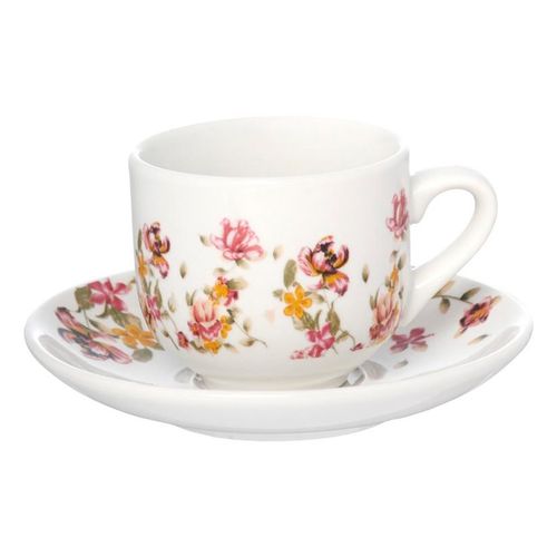Jogo de Xícaras Le Jardin 12 Peças 90ml em Porcelana Hauskraft