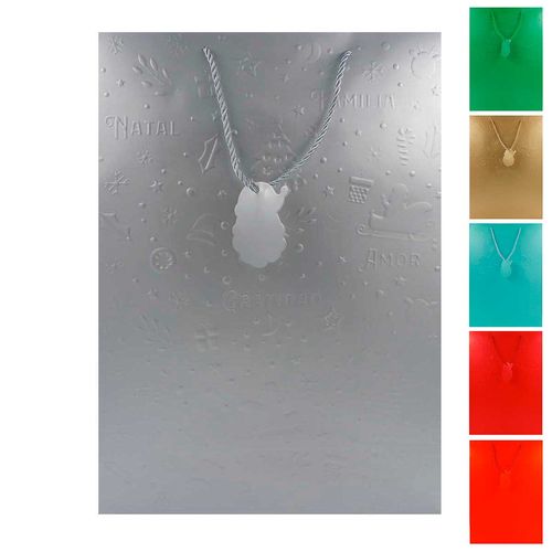 Sacola P/ Presente Natalina 32x26cm em Papel Multiart