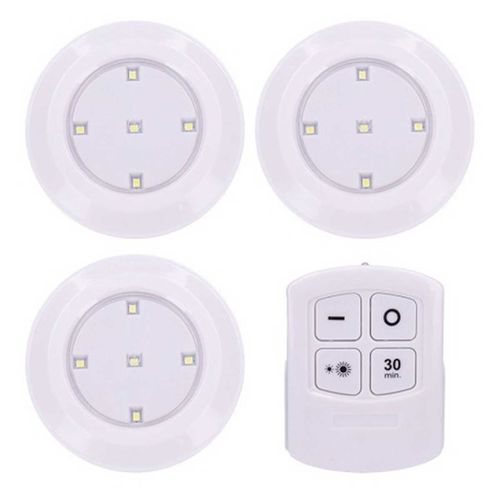 Kit Luminária LED C/ Controle 4 Peças em Plástico Livon