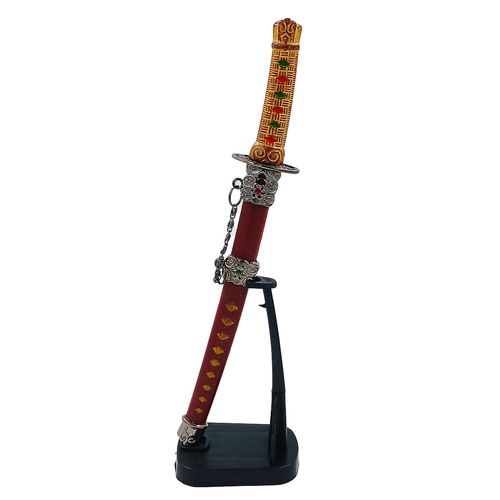 Mini Espada Samurai Decorativa 21,5x7cm em Metal Forbees
