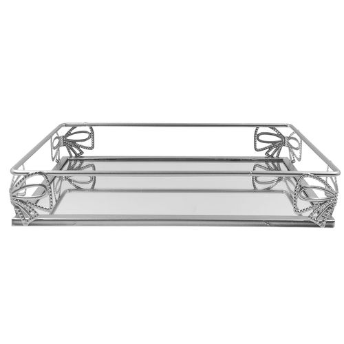 Bandeja Espelhada Decorativa 27x16cm em Vidro Y888