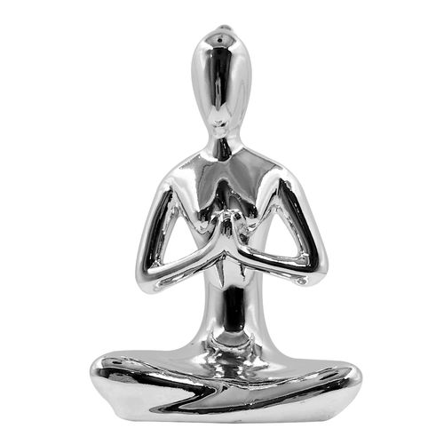 Enfeite Mulher Pose Yoga 14x7,5cm em Porcelana Youbai