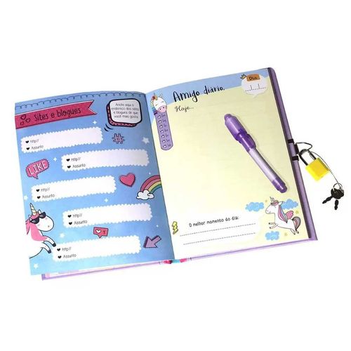 Diário Mágico Unicórnio C/ Cadeado em Papel Magic Kids