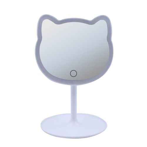 Espelho de Mesa Gatinho C/ LED 18,5x28,5cm em Plástico Imporiente