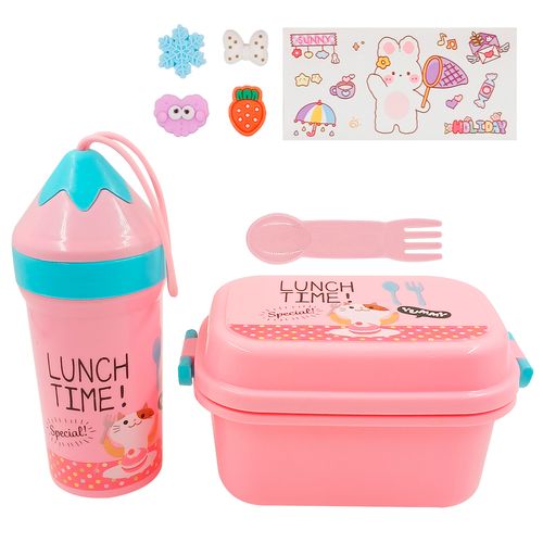 Kit Marmita Infantil C/ Garrafa 300ml em Plástico Interponte