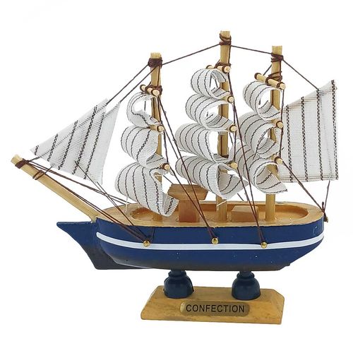 Barco Decorativo 14cm em Madeira Livon
