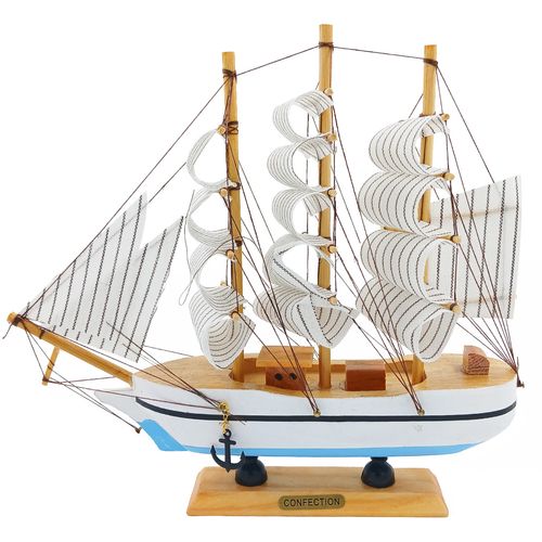 Barco Decorativo 24cm em Madeira Livon
