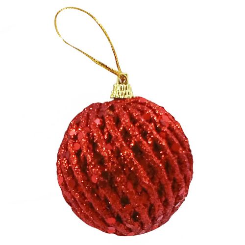 Bola de Natal C/ Glitter 6cm em Isopor Multiart