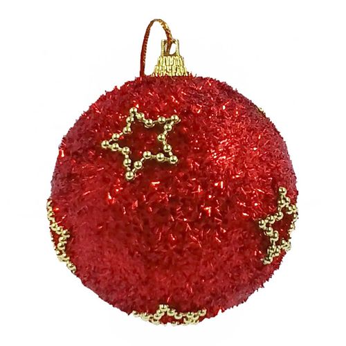 Bola de Natal C/ Estrelas 10cm em Isopor Multiart