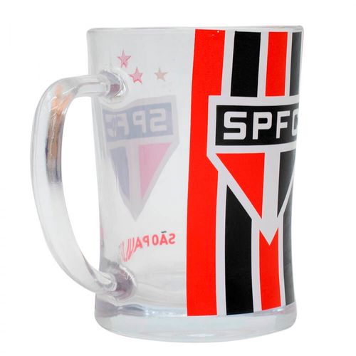 Caneca P/ Cerveja São Paulo FC 600ml em Vidro Mileno