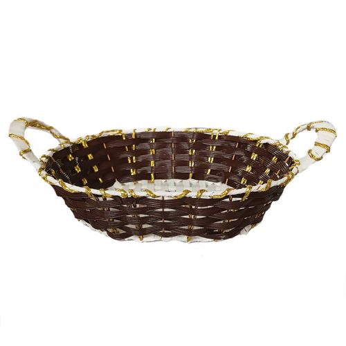 Cesta Trançada 38x25cm em Plástico Livon