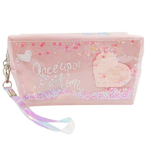 Nécessaire Coração e Estrelas C/ Alça 10,5x18cm em PVC Rubys
