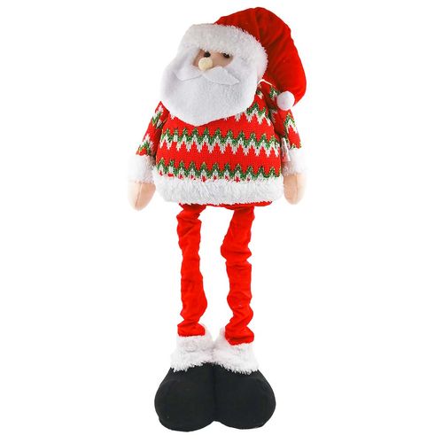 Papai Noel de Pé Decorativo 68cm em Tecido Fartex