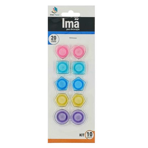 Jogo de Imã Decorativo 10 Peças 20mm em Plástico Interponte