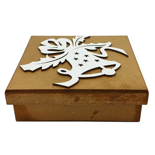 Caixa C/ Frase Decorativa 15x15cm em Madeira Nois Ki Fais