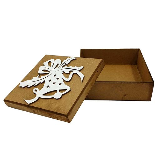 Caixa C/ Frase Decorativa 15x15cm em Madeira Nois Ki Fais