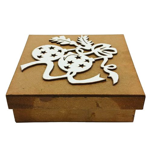 Caixa C/ Frase Decorativa 15x15cm em Madeira Nois Ki Fais