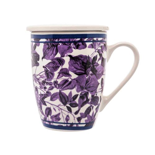 Caneca Infusor Blue Garden 310ml em Porcelana Lyor