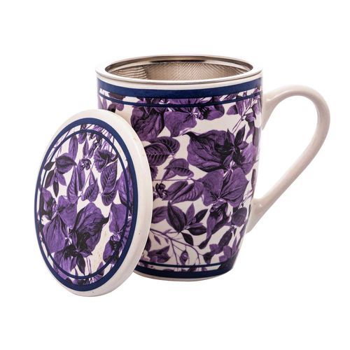 Caneca Infusor Blue Garden 310ml em Porcelana Lyor