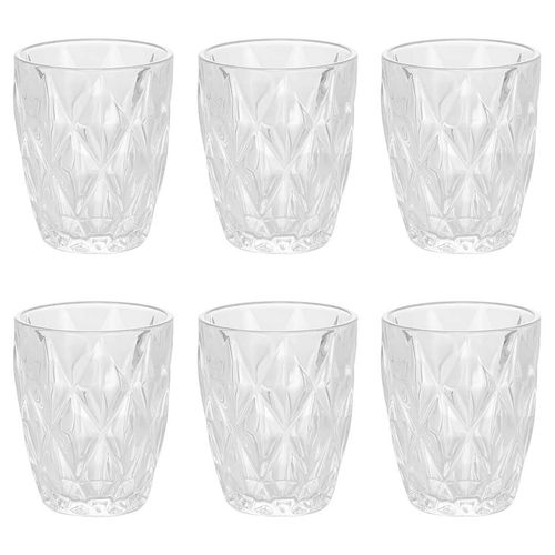 Jogo de Copos Diamond 6 Peças 270ml em Vidro Lyor