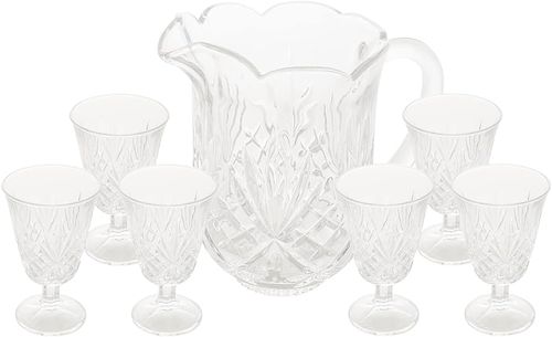 Jogo de cristal 6 taças 220ml e jarra 1-3l Lyor