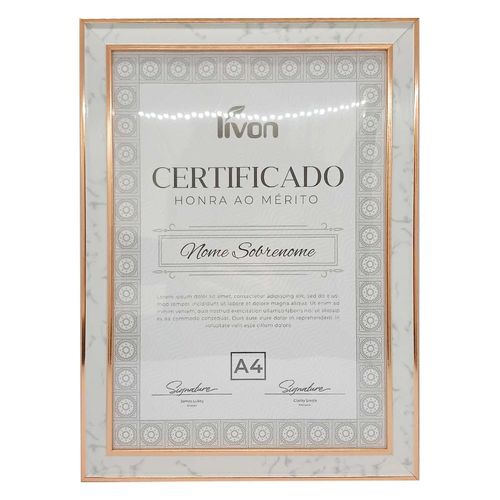 Quadro Certificado Marmorizado A4 em Plástico Livon