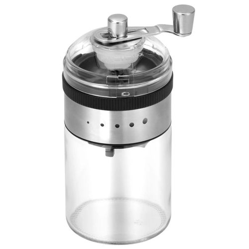Moedor de Café Manual 17x6,5cm em Inox e Vidro UniHome
