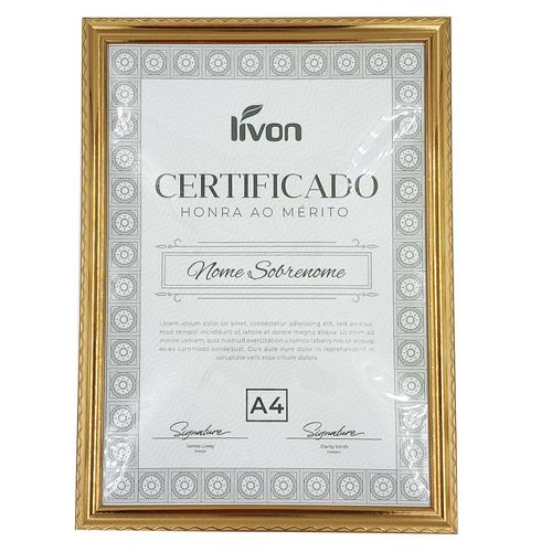 Quadro Certificado A4 em Plástico Livon