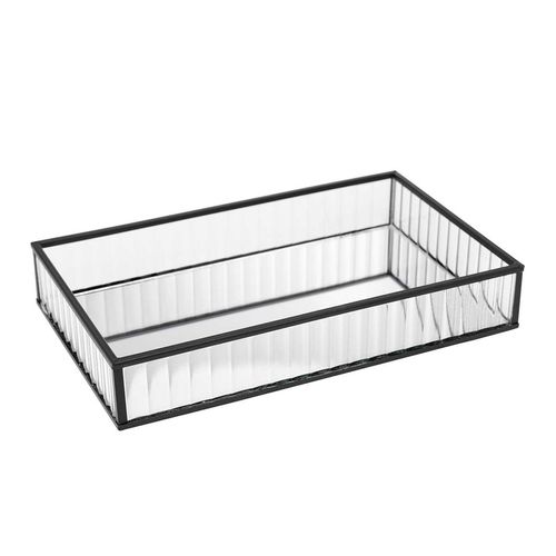 Bandeja Espelhada Decorativa 15x25cm em Metal Lyor