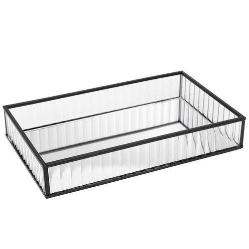 Bandeja Espelhada Decorativa 20x30cm em Metal Lyor