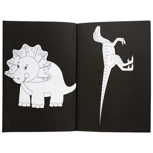 Livro P/ Colorir Neon Dinossauro 27,5x20cm em Papel Todo Livro