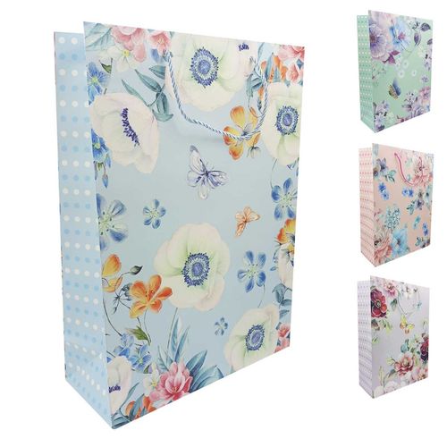 Sacola P/ Presente Flores 23x18cm em Papel Livon