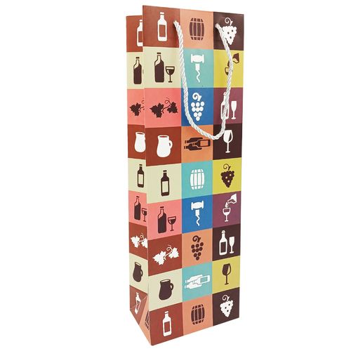 Sacola P/ Vinho 36x12cm em Papel Tokyo Design