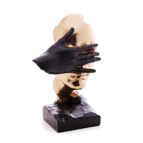 Escultura Decorativa Face 30x19cm em Resina Wolff