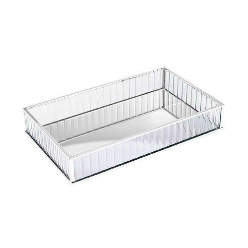 Bandeja Espelhada Decorativa 25x15cm em Metal Lyor