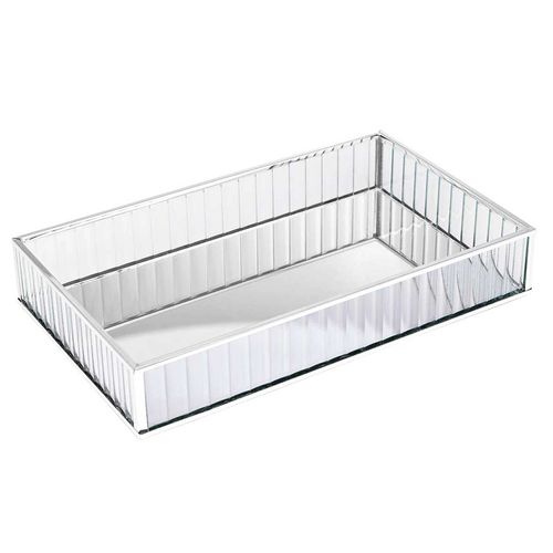 Bandeja Espelhada Decorativa 30x20cm em Metal Lyor