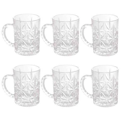 Jogo de Caneca Paris 6 Peças 170ml em Vidro Lyor