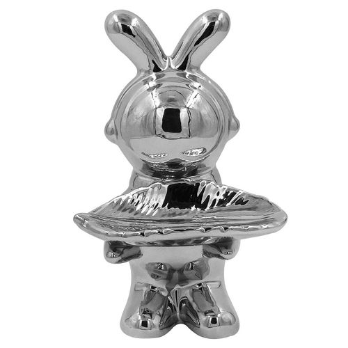 Astronauta C/ Bandeja Decorativo 15cm em Cerâmica Moment