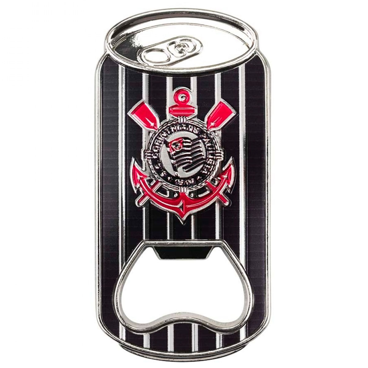 Abridor de Garrafa Corinthians 8,5x4cm em Metal Mileno