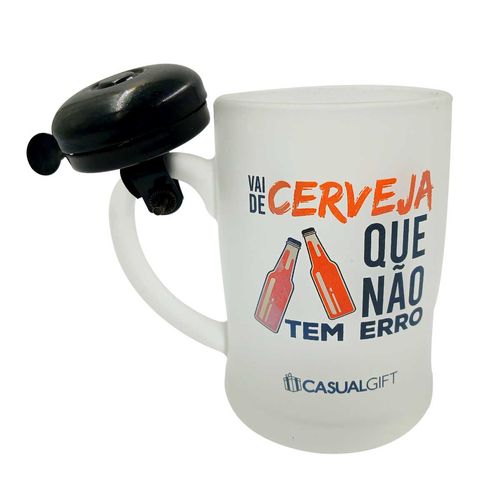 Caneca Campainha Cerveja Não Tem Erro 400ml em Vidro Casual Gift
