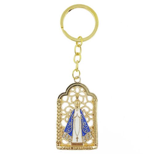 Chaveiro Nossa Senhora Aparecida 11,5cm em Metal Taimes