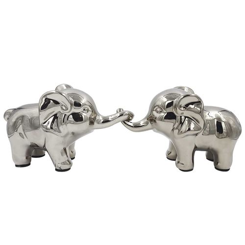 Elefante Decorativo 2 Peças em Cerâmica Taimes