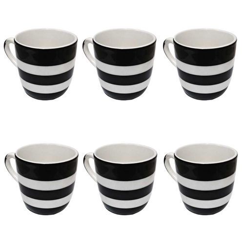 Jogo de Xícaras Faixa 6 Peças 90ml em Cerâmica Hauskraft