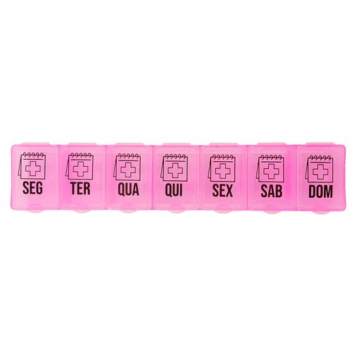 Porta Comprimido Semanal 3x15cm em Plástico Top Útil