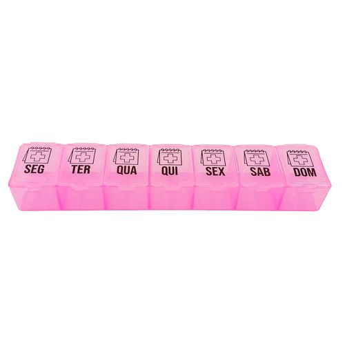 Porta Comprimido Semanal 3x15cm em Plástico Top Útil